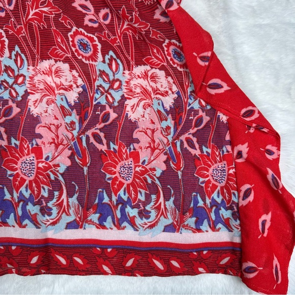 NWT Free People Red Combo Sheer Swim Cover Up - Picture 6 of 7